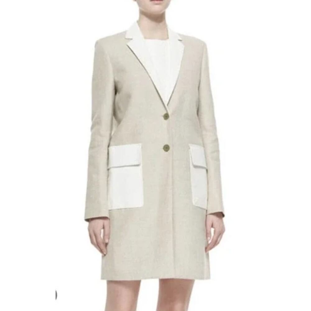 Theory Lagata Longline Linen & Lamb Jacket Blazer